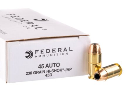 1000 Rounds of .45 ACP Ammo by Federal Classic - 230gr JHP Hi-Shok