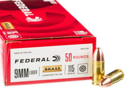 1000 Rounds of 9mm Ammo by Federal - 115gr FMJ