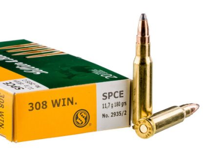 20 Rounds of .308 Win Ammo by Sellier & Bellot - 180gr SPCE