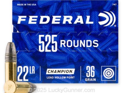 22 LR - 36 Grain LHP - Federal Champion - 5250 Rounds