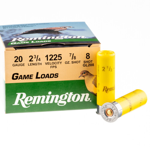 250 Rounds of 20ga Ammo by Remington Game Loads - 7/8 ounce #8 Shot 250 Rounds of 20ga Ammo by Remington Game Loads - 7/8 ounce #8 Shot