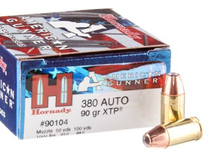 250 Rounds of .380 ACP Ammo by Hornady American Gunner - 90gr XTP JHP