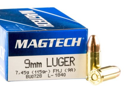 50 Rounds of 9mm Ammo by Magtech - 115gr FMJ