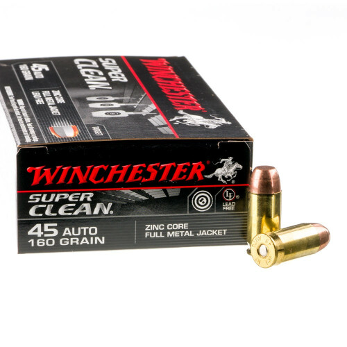 500 Rounds of .45 ACP Ammo by Winchester Super Clean - 160gr Lead-Free FMJ 500 Rounds of .45 ACP Ammo by Winchester Super Clean - 160gr Lead-Free FMJ