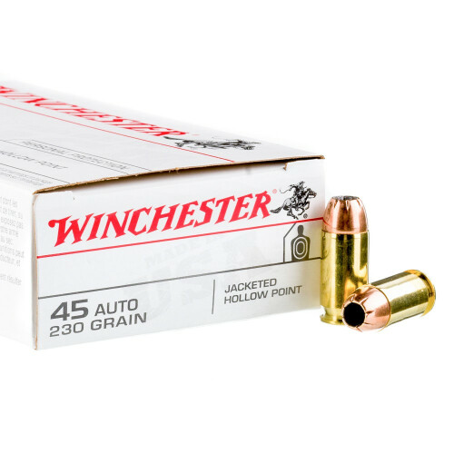 500 Rounds of .45 ACP Ammo by Winchester USA - 230gr JHP 500 Rounds of .45 ACP Ammo by Winchester USA - 230gr JHP