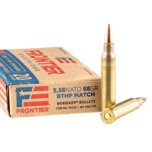 500 Rounds of 5.56x45 Ammo by Hornady Frontier - 68gr BTHP Match 500 Rounds of 5.56x45 Ammo by Hornady Frontier - 68gr BTHP Match