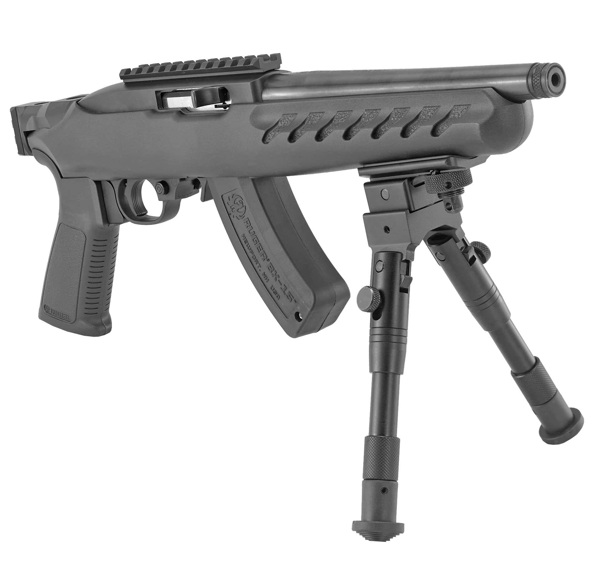 Ruger 22 Charger Lite 22 LR, Ruger 22 Charger Lite 22 LR, 10″ Threaded Barrel, Black, Bipod, 15rd