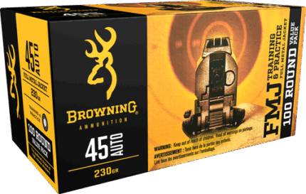 Browning Ammo, FMJ Value Pack 45ACP, 230gr, Full Metal Jacket 100 Per Box/5 Case