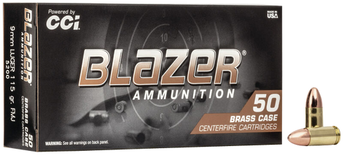 CCI Blazer Brass 9mm, 115gr, Full Metal Jacket, 1000rd Box CCI Blazer Brass 9mm, 115gr, Full Metal Jacket, 1000rd Box