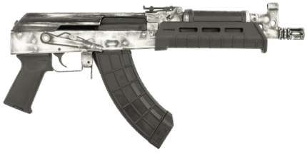 Century Draco VSKA 7.62x39mm 6.25" Barrel, Distressed White Stamped Rec, Magpul Furniture, 30 rd
