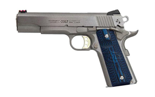 Colt Competition Govt 38 Super, 5" Barrel SS Finish, G10 Blue Grips, Novak Sights 9rd Mag Colt Competition Govt 38 Super, 5" Barrel SS Finish, G10 Blue Grips, Novak Sights 9rd Mag