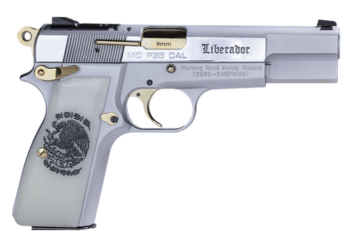 EAA Girsan MCP 35 Liberador 9mm, 4.87" Barrel, Engraved Special Edition, Mexican Eagle Grips, CA Legal, 10rd EAA Girsan MCP 35 Liberador 9mm, 4.87" Barrel, Engraved Special Edition, Mexican Eagle Grips, CA Legal, 10rd