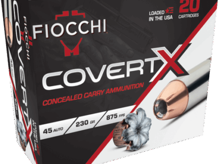 Fiocchi Ammunition COVERT X, 45 ACP, 230gr, Jacketed Hollow Point, 20rd Box