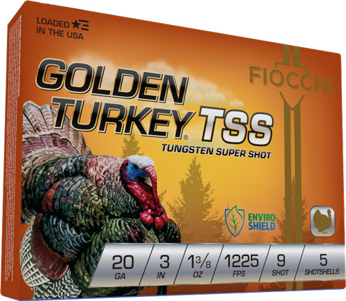 Fiocchi Golden Turkey TSS 20 Ga, 3", 1 3/8 oz, 9 Shot, 5rd Box Fiocchi Golden Turkey TSS 20 Ga, 3", 1 3/8 oz, 9 Shot, 5rd Box