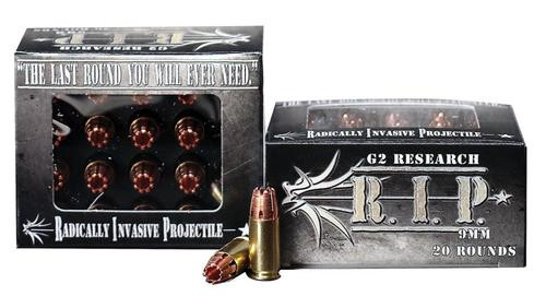 G2 Research RIP 9mm, 92gr, Hollow Point, 20rd Box G2 Research RIP 9mm, 92gr, Hollow Point, 20rd Box
