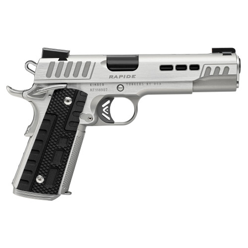 Kimber Rapide Frost 1911 45 ACP, 5" Barrel, Silver, G10 Grip, 8rd Kimber Rapide Frost 1911 45 ACP, 5" Barrel, Silver, G10 Grip, 8rd