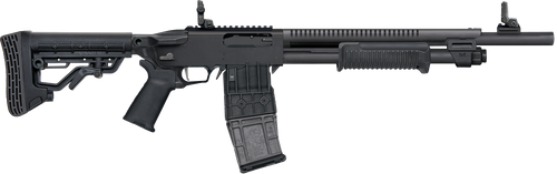 Mossberg 590RM Stand-Off 12 Ga, 2.75" Chamber 18.5" Barrel, Black, Magpul MBUS 3 Sights, 10rd Mossberg 590RM Stand-Off 12 Ga, 2.75" Chamber 18.5" Barrel, Black, Magpul MBUS 3 Sights, 10rd
