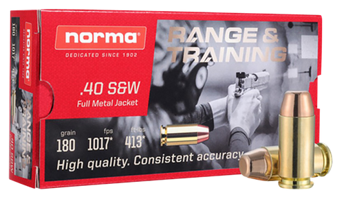 Norma Self Defense NXD 40 S&W, 180gr, Full Metal Jacket, 20rd Box Norma Self Defense NXD 40 S&W, 180gr, Full Metal Jacket, 20rd Box