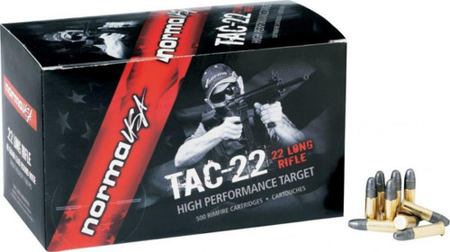Norma Tac .22 LR, 40gr, Lead Round Nose, 500rd Brick Norma Tac .22 LR, 40gr, Lead Round Nose, 500rd Brick