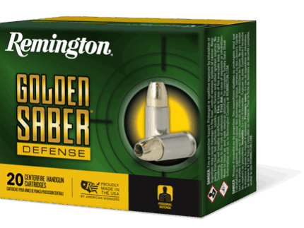 Remington Golden Saber Defense 40 S&W, 165gr, BJHP, 20Bx/25Cs