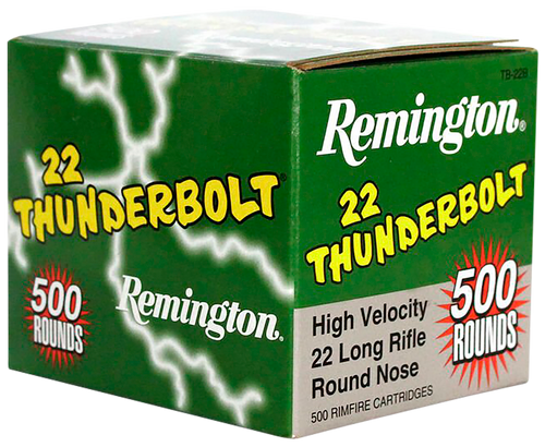 Remington Thunderbolt 22LR, 40gr, Round Nose, 500rd Box Remington Thunderbolt 22LR, 40gr, Round Nose, 500rd Box