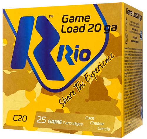 Rio Game Load Heavy Field 20 Ga, 2.75", 1 oz, 6 Shot, 25Bx/10Cs Rio Game Load Heavy Field 20 Ga, 2.75", 1 oz, 6 Shot, 25Bx/10Cs