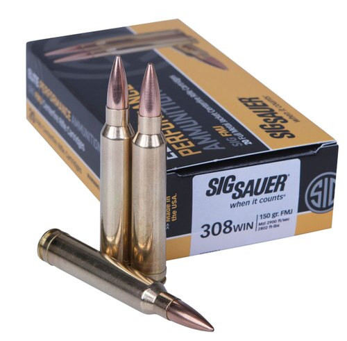 Sig Elite 308 Win 150gr, Full Metal Jacket, 20rd Box Sig Elite 308 Win 150gr, Full Metal Jacket, 20rd Box