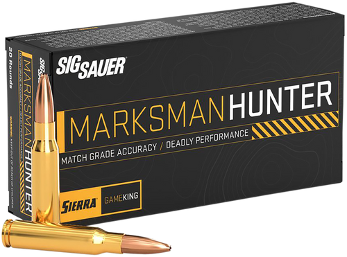 Sig Sauer Marksman Hunter 308 Winchester, 165gr, Gameking Boat Tail Hollw Point, 20rd Box Sig Sauer Marksman Hunter 308 Winchester, 165gr, Gameking Boat Tail Hollw Point, 20rd Box