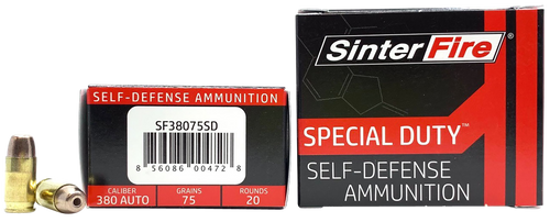 SinterFire Special Duty, .380 ACP, 100gr, Lead Free Frangible Hollow Point, 20rd Box SinterFire Special Duty, .380 ACP, 100gr, Lead Free Frangible Hollow Point, 20rd Box