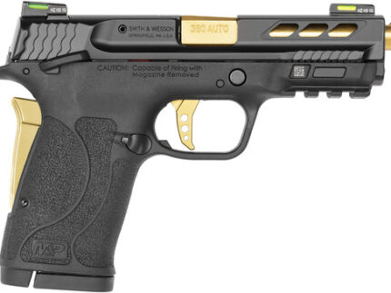 Smith & Wesson M&P Shield EZ M2.0 Performance Center 380 ACP, 3.8" Gold Barrel, Black, MA Compliant, 8rd