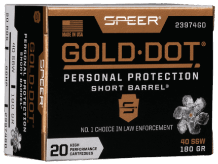 Speer Speer Gold Dot Personal Protection, 40S&W, 180gr, Hollow Point, 20Bx