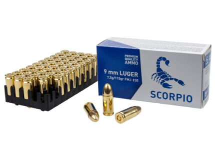 STV Scorpio Ammo, 9mm, 115gr, Full Metal Jacket, 50rd Box