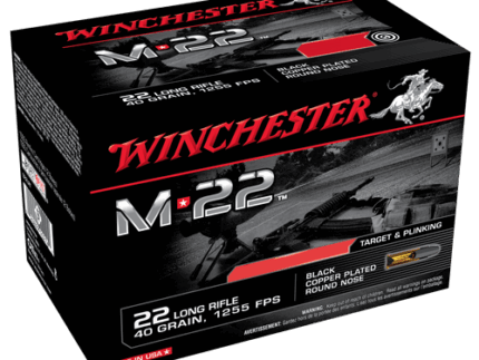 Winchester M-22 22 LR 40gr, Black Copper Plated Nose 2000 Bx/2 Cs (Bulk)