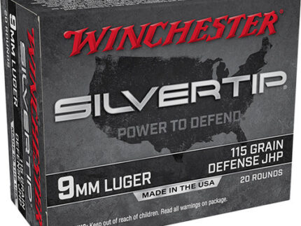 Winchester Silvertip 9mm, 115gr, Silvertip Jacket Hollow Point, 20rd Box
