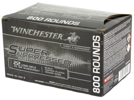 Winchester Super Suppressed 22LR, 45gr, RNCP Subsonic, 800Bx/2Cs