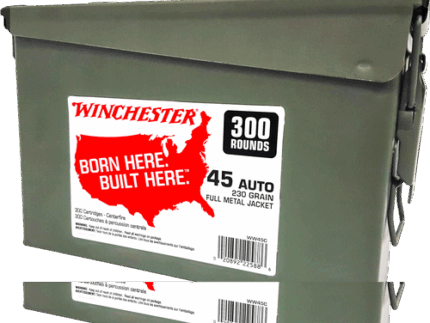 Winchester USA 45 ACP, 230gr, Full Metal Jacket, 875 fps, 300Bx/2Cs