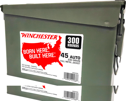 Winchester USA 45 ACP, 230gr, Full Metal Jacket, 875 fps, 300Bx/2Cs Winchester USA 45 ACP, 230gr, Full Metal Jacket, 875 fps, 300Bx/2Cs